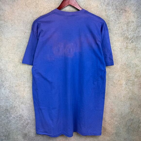 Vintage 80s Nike T Shirt Sz XL Blue Just Do It Logo Gray Tag USA Made Retro - Picture 4 of 8